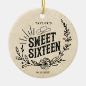 Décoration En Céramique Rustic Beige Cowgirl Sweet Sixteen Photo Keepsake (Devant)