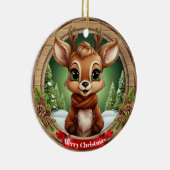 Décoration En Céramique Rustic Holiday Character Xmas Reindeer Gift 🦌🎄 (Droite)