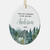 Décoration En Céramique Rustic Mounts notre premier Noël marié (Droite)