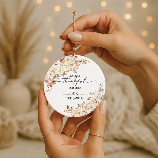 Décoration En Céramique Rustic Pumpkins Thanksgiving Dinner Ornament 