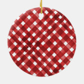 Décoration En Céramique Rustic Red Gingham Noël (Dos)