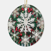 Décoration En Céramique Rustic Snowflake Silhouettes Ceramic Circle (Gauche)