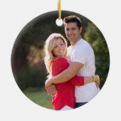 Décoration En Céramique Rustique 1er Noël Engagé Poinsettia Photo (Dos)