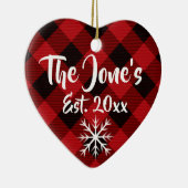 Décoration En Céramique Rustique Noël design rouge buffle plaid (Droite)