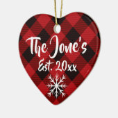 Décoration En Céramique Rustique Noël design rouge buffle plaid (Gauche)