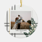 Décoration En Céramique Rustique Plaid Green Photo de vacances (Devant)