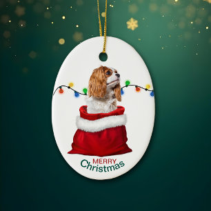 Décoration En Céramique Sac Cadeau de Fêtes Cavalier King Charles Spaniel 