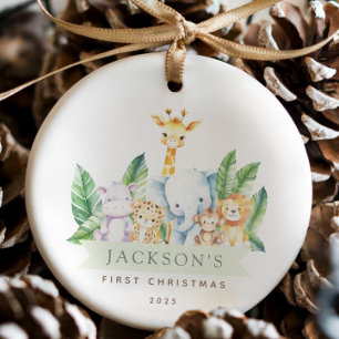 Décoration En Céramique Safari Animaux Noël