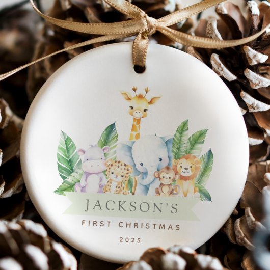 Décoration En Céramique Safari Animaux Noël