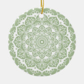 Décoration En Céramique Sage Green Mandala Boho Chic Flower (Devant)