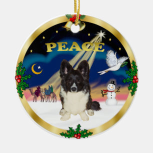 Décoration En Céramique Sages - Bi Black Welsh Corgi