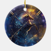 Décoration En Céramique Sagittarius signe Zodiaque Aquarelle Design (Dos)