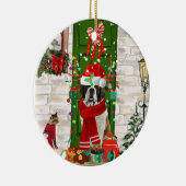 Décoration En Céramique Saint Bernard Chien Noël (Droite)