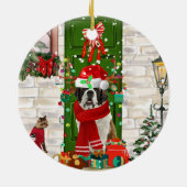 Décoration En Céramique Saint Bernard Chien Noël (Dos)