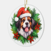 Décoration En Céramique Saint Bernard Christmas Wreath (Gauche)