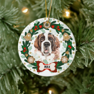 Décoration En Céramique Saint Bernard Dog Cookie de Noël Cookie