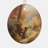 Décoration En Céramique Saint Bernard en automne Feuilles Automne automne  (Gauche)