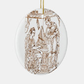 Décoration En Céramique Saint Cecilia avec Sainte Catherine d'Alexandrie (Droite)