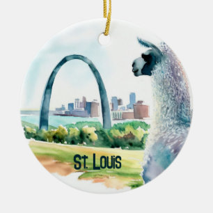 Décoration En Céramique Saint Louis Arch Llama Souvenir