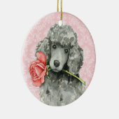 Décoration En Céramique Saint Valentin Rose Standard Poodle (Droite)