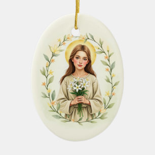 Décoration En Céramique Sainte Maria Goretti que la paix et les bénédictio