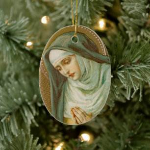 Décoration En Céramique Sainte Marie-Madeleine de Pazzi (JM 45) Ovale