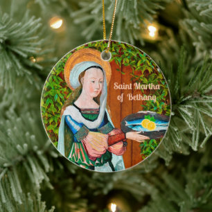 Décoration En Céramique Sainte Marthe de Béthanie dans sa cuisine (Détail)
