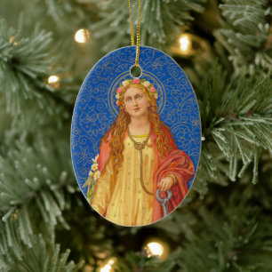 Décoration En Céramique Sainte Philomène avec une ancre (SNV 051)