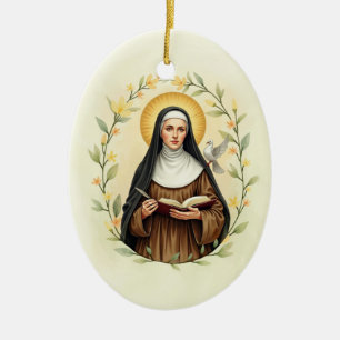 Décoration En Céramique Sainte Thérèse d'Avila que la paix et les bénédict