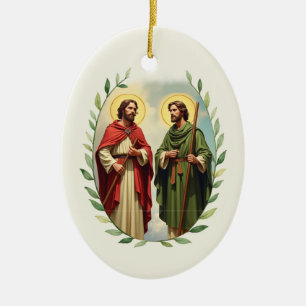 Décoration En Céramique Saints Simon et Jude, que la paix et les bénédicti
