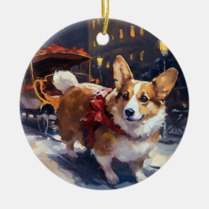 Décoration En Céramique Saison de Noël de Corgi