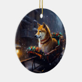 Décoration En Céramique Saison de Noël de Shiba Inu (Droite)