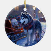 Décoration En Céramique Saison de Noël Sibérienne Husky (Dos)