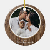 Décoration En Céramique Saison des fêtes de Noël en bois rustique (Dos)