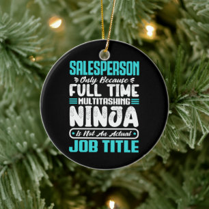 Décoration En Céramique Salesperson Job Title Profession Drôle Vendeur