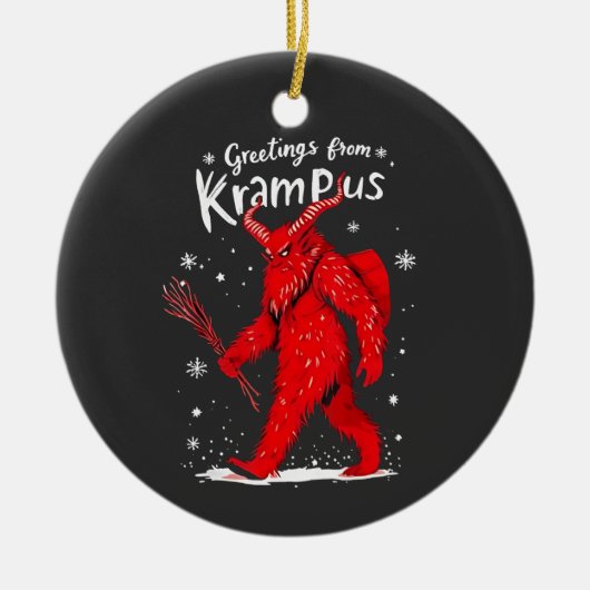 Décoration En Céramique Salutation de Noël de Krampus Xmas (Devant)
