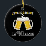 Décoration En Céramique Salutations et bières à 90 ans<br><div class="desc">Soins et bières à 90 ans Ornement en céramique</div>