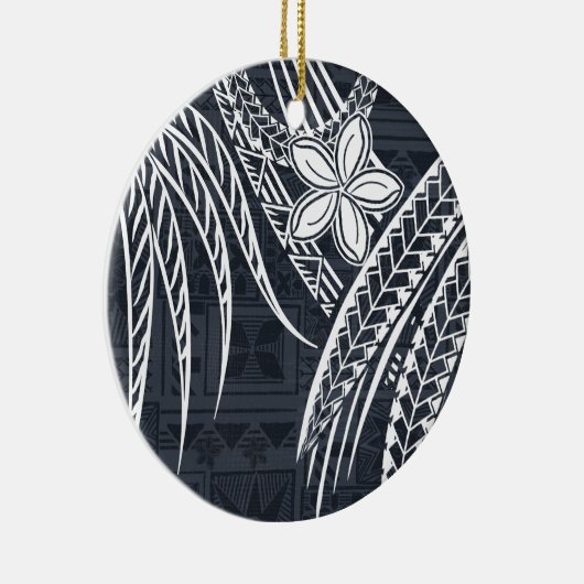 Décoration En Céramique Samoan - Hawaiien - Polynésien vieux Tapa Designs (Droite)