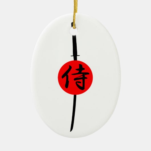 Décoration En Céramique SAMURAI - Épée & Kanji (Devant)