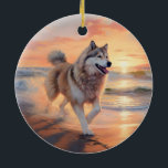 Décoration En Céramique Sandy Paws Alaskan Malamute Chien sur le coucher d<br><div class="desc">Plongez dans la beauté tranquille de notre chien "Sandy Paws and Sunset Hues" sur le coucher du soleil de plage. Cette scène captivante saisit l'essence d'une soirée parfaite au bord de l'eau, avec un fidèle compagnon canin qui profite du sable doré et des teintes époustouflantes du soleil couchant. Que vous...</div>