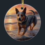 Décoration En Céramique Sandy Paws Australian Cattle Dog on Beach Sunset<br><div class="desc">Plongez dans la beauté tranquille de notre chien "Sandy Paws and Sunset Hues" sur le coucher du soleil de plage. Cette scène captivante saisit l'essence d'une soirée parfaite au bord de l'eau, avec un fidèle compagnon canin qui profite du sable doré et des teintes époustouflantes du soleil couchant. Que vous...</div>