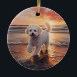 Décoration En Céramique Sandy Paws Bichon Frise Dog sur Beach Sunset<br><div class="desc">Plongez dans la beauté tranquille de notre chien "Sandy Paws and Sunset Hues" sur le coucher du soleil de plage. Cette scène captivante saisit l'essence d'une soirée parfaite au bord de l'eau, avec un fidèle compagnon canin qui profite du sable doré et des teintes époustouflantes du soleil couchant. Que vous...</div>