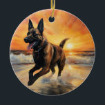 Décoration En Céramique Sandy Paws Chien Malinois Belge sur le coucher du<br><div class="desc">Plongez dans la beauté tranquille de notre chien "Sandy Paws and Sunset Hues" sur le coucher du soleil de plage. Cette scène captivante saisit l'essence d'une soirée parfaite au bord de l'eau, avec un fidèle compagnon canin qui profite du sable doré et des teintes époustouflantes du soleil couchant. Que vous...</div>