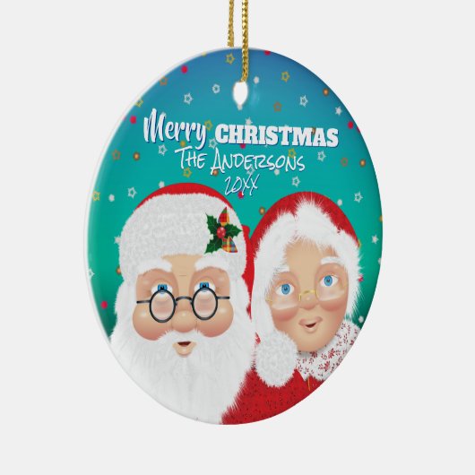 Décoration En Céramique Santa and Mrs Claus Christmas Holiday (Droite)