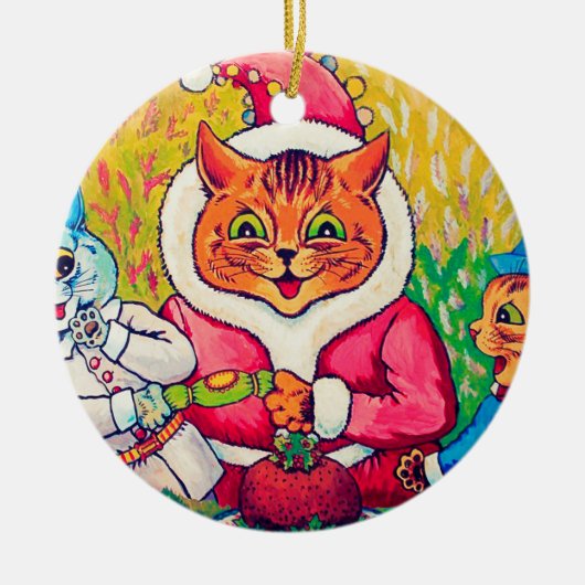 Décoration En Céramique Santa Claus Chat, Louis Wain (Devant)
