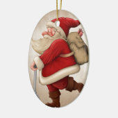 Décoration En Céramique Santa Claus et le scooter Push (Gauche)