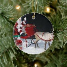 Santa Claus on sleigh with presents