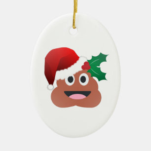 Décoration En Céramique santa claus poop emoji