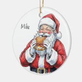 Décoration En Céramique Santa eating Pork Roll Ceramic Ornament (Gauche)