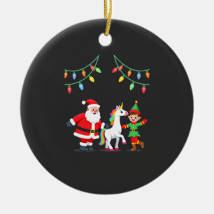 Décoration En Céramique Santa Elfe Licorne qui Dabbing Noël Enfants Garçon